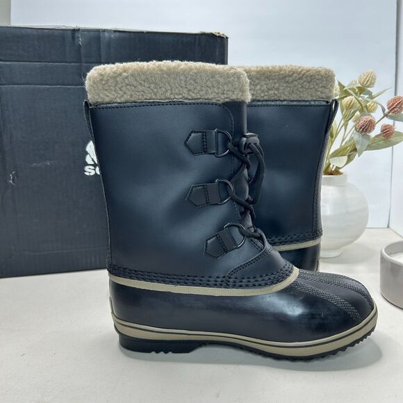 Sorel Yoot Pac TP Waterproof Boot Nylon Sherpa Black NY1963-013 Youth 5 Tried On - Picture 7 of 10